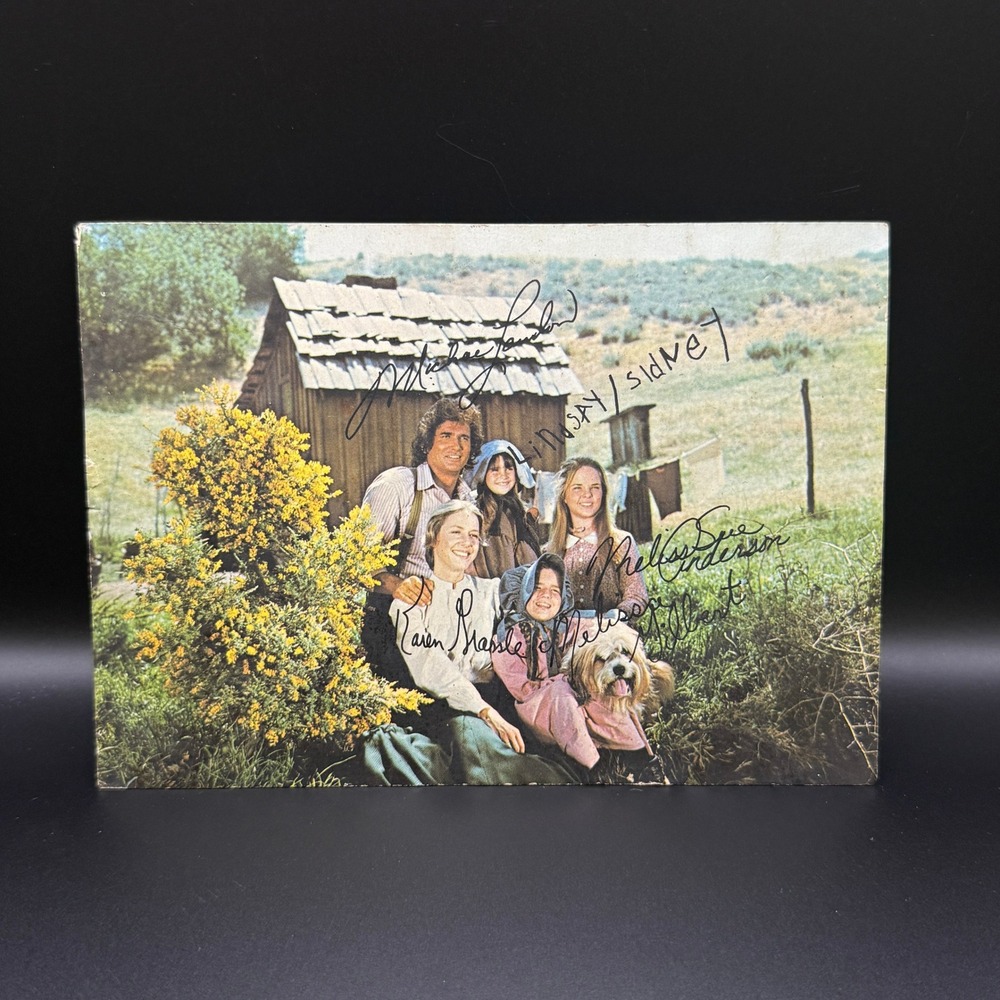 Vintage Little House on the Prairie Cast Photo Signed Michael Landon 5x7